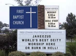 Jaheezus - World's best Deity. Worship here or burn in Hell.